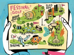 A minigolf map to some of the highlights of this summer's festivals and events.