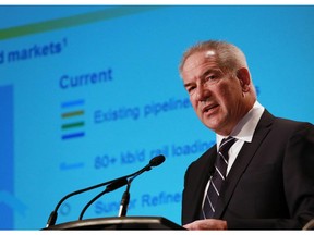 Suncor CEO Steve Williams speaks at the company's annual meeting on April 30, 2015.