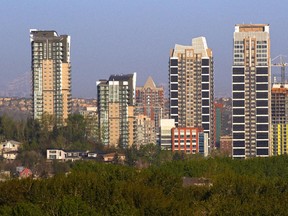 From left, Vetro, Sasso, Alura and Nuera are four towers by Cove Properties that have helped shape Calgary's skyline.