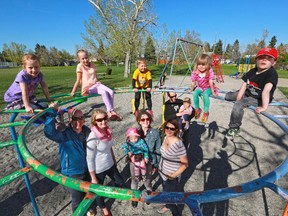 Members of the Haysboro playground committee and their children are hoping that recent fundraising will be successful in replacing the aging playground in their community.