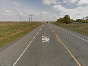 Highway 7 near Okotoks, where a cyclist was killed this year.