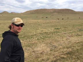 Contrary to the claims of U.S. President Barack Obama, the Keystone XL pipeline would transport up to 100,000 barrels a day of American oil - right from this field outside Baker, Montana. Seen here on April 23, 2015, is Jerrid Geving, whose family has owned the field for five generations and has agreed to sell part of it to the pipeline company.