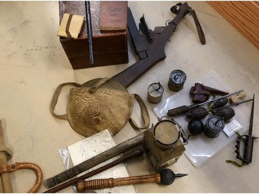 Some First World War items from a private collection in a temporary exhibit at the Military Museums.