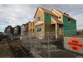 Wil Andruschak for the Calgary Herald
A street where homes are under construction in Mahogany. The community saw the highest total for application for building permits on single-family homes last month.