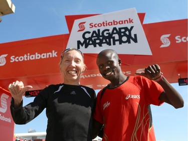 Lioudmila Kortchguina and Jonathan Chesoo were the winners of this year's marathon races.