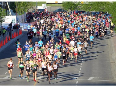 Runners at the start of the 10K event.