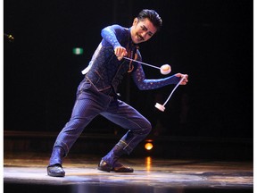 2015 -- Cirque du Soleil's Tomonari (Black) Ishiguro performs as part of Kurios Cabinet of Curiosities.