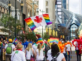 The 24th Annual Pride Parade on 8th Avenue in downtown Calgary on August 31st, 2014.