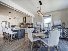 The dining area in the Avalon show home in Bayside Pier 11 by Genesis.