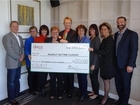 The Peanut Butter Classic women's charity golf tournament raised $220,000 for Youville Recovery Residence for Women in 2014. Shane Homes, with Shane Wenzel, right, is a major sponsor of the event founded by retired Wildrose MLA Heather Forsyth, fourth from right.