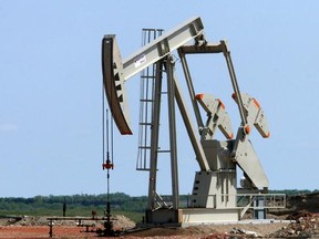 An oil rig in Tioga, North Dakota.