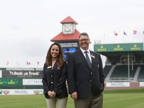 Stavroula Kangles, manager of hosting venues and facilities at Spruce Meadows, left, and Kurby Court, vice-president special features.