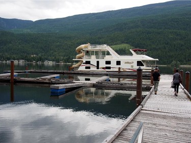 Boarding the Prairie Princess, a two-storey houseboat.