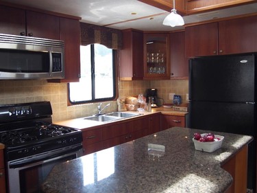 Houseboat kitchens have all the modern conveniences of home.