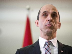 File photo: Public Safety Minister Steven Blaney makes an announcement related to the safety and security of Canadians in Toronto, Tuesday, May 12, 2015. THE CANADIAN PRESS/Galit Rodan