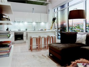 A great room and kitchen in the Guardian, by Hon Developments.