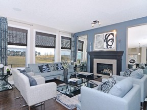 The great room in the Berkshire 2 by Sterling Homes in Nolan Hill.