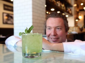 Parc's Bartender Matt LaRocque shows off his french creation, the Chartreuse Smash.