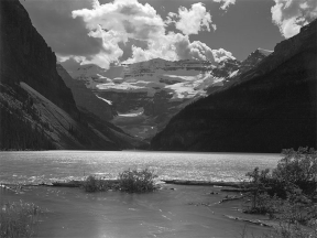 A combination of two photos of Lake Louise by the Vaux family. The  first was taken in 1902. The second in 2012 by Henry Vaux Jr. who, from 1997 to 2013 rephotographed scenes that his grandfather, great-aunt and great-uncle had captured on glass plate negatives a century before.