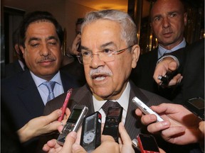 Saudi Arabia's Minister of Petroleum and Mineral Resources Ali Ibrahim Naimi speaks to journalists in Vienna ahead of a June 2015 OPEC meeting.