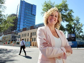 Anne Clarke is the director of sales for The River residential development in Mission. She was photographed near the condo project.