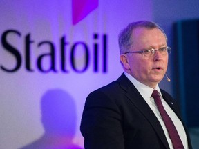 President and CEO of Statoil, Eldar Saetre presents the company's financial results for the fourth quarter and full year of 2014, on February 6, 2015.