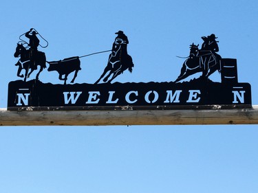 Entrance gate at the Bar-N Ghost Pine Ranch in Southern Alberta, the 15,000 acre pristine ranch is listed for sale for $42.5 million US.