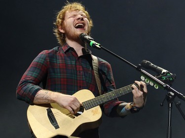 Ed Sheeran performs at the Scotiabank Saddledome on Wednesday June 17, 2015.