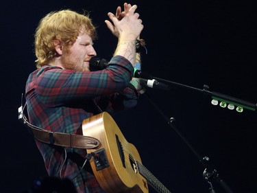 Ed Sheeran performs at the Scotiabank Saddledome on Wednesday June 17, 2015.