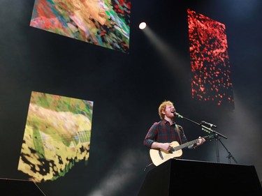 Ed Sheeran performs at the Scotiabank Saddledome on Wednesday June 17, 2015.