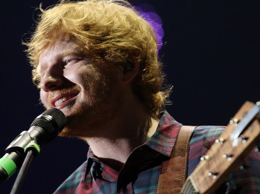 Ed Sheeran performs at the Scotiabank Saddledome on Wednesday June 17, 2015.