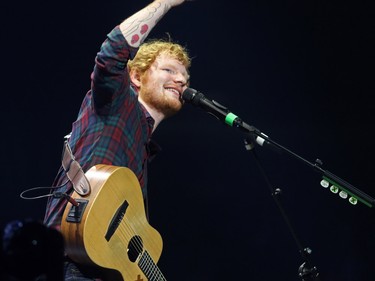 Ed Sheeran performs at the Scotiabank Saddledome on Wednesday June 17, 2015.