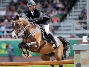 American Richard Spooner, aboard Cristallo, won the $210,000 CNOOC Nexen Derby Cup at Sprce Meadows on Sunday.