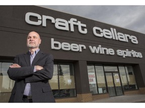Darcy Wood, store manager at Craft Cellars, out front of the new liquor store on 32nd Ave. N.E., in Calgary, on May 26, 2015.