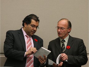 Calgary mayor Naheed Nenshi  talks with Andre Chabot on Monday, November, 8, 2010.