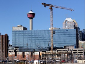 Construction in the East Village in Calgary.