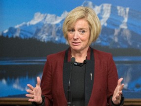 Alberta Premier Rachel Notley during a press conference at the Legislature on June 15, 2015.