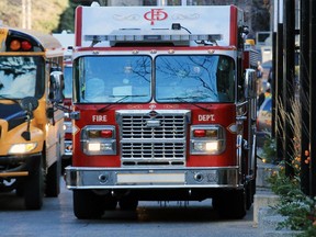 Calgary fire department fire engine.