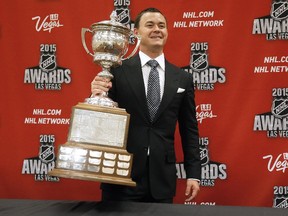 Jiri Hudler, who won the Lady Byng Memorial Trophy on Wednesday in Las Vegas, tried to insert some humour into the award ceremony, says reader.