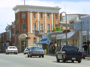 A street in downtown Lacombe. The town's name would have to be changed to follow through on suggestions that place names be changed if they are linked negatively with the residential schools' history.