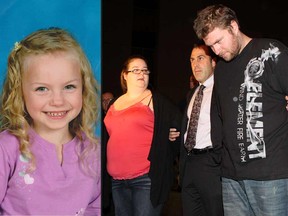 On the left, Meika Jordan, 6. On the right, Spencer Jordan and Marie Magoon after being arrested.