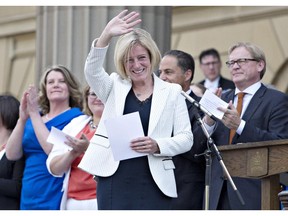 Rachel Notley is sworn in as Alberta's 17th premier in Edmonton on May 24, 2015.