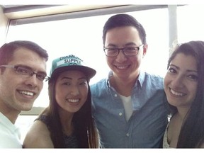 Recent SAIT grads (left to right) Sammy El-rafih, Sarah Nhung, Steven Kwan and Anisha Sharma.