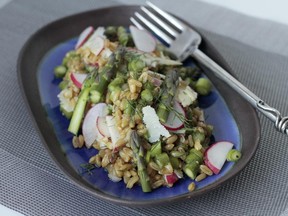 A spring salad featuring seasonal asparagus and bolstered with Kamut is among the recipes in Maria Speck's new cookbook, Simply Ancient Grains.