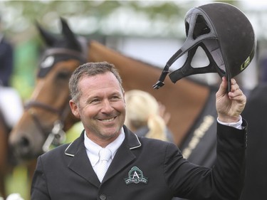 Eric Lamaze, winner of the $34,000 Back on Track Cup, in the International Ring at Spruce Meadows in Calgary on Wednesday, June 3, 2015.