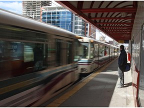 The Stampede Park LRT station platform