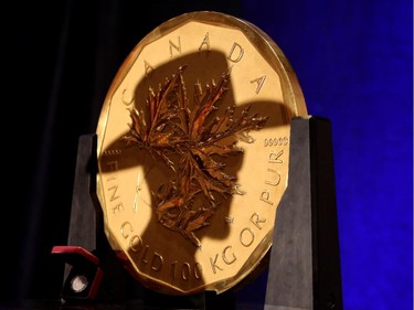 The Royal Canadian Mint's famous 100-kilo pure gold "Million Dollar Coin" made its first appearance in Calgary during the unveiling of their new silver bullion coin honouring the calgary Stampede.
