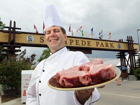 The Calgary Stampede dishes up more than 120,000 pounds of beef each year -- about half of that during the 10-day main event. Guests are drawn to it, says Stampede executive chef Derek Dale.