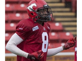 Fred Bennett is back on the field at the Stampeders' training camp a month after a scary car accident in the U.S. had him fearing for his football future.