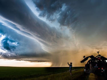 The group Prairie Storm Chasers at work.